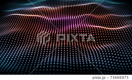 抽象的な画像 波打つドットのCG画像 抽象的な画像 波打つドットのCG画像 73666975