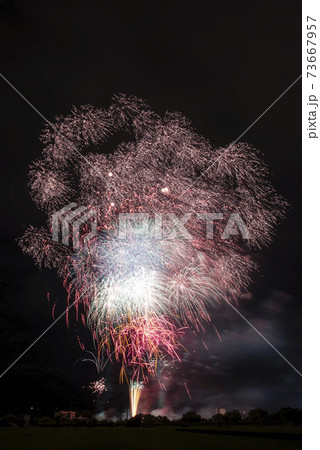 秋田県 大曲の花火 全国花火競技大会 日本一の花火大会 の写真素材