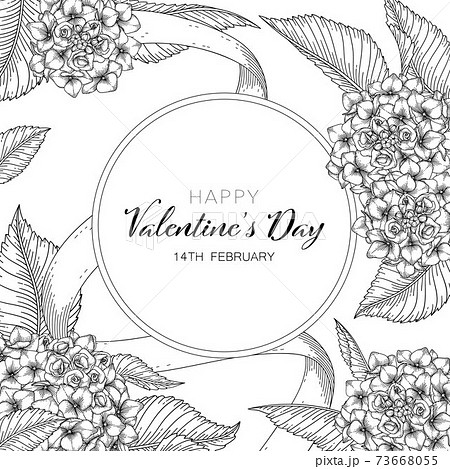 Hand drawn floral valentine's day background. 73668055