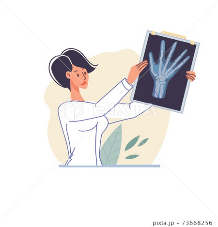 Flat cartoon doctor character vector illustration concept 73668256