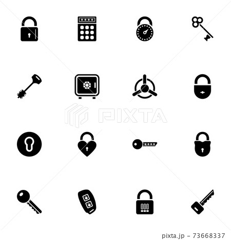 Keys and Locks icon - Expand to any size - Change to any colour. Perfect Flat Vector Contains such Icons as bank, combination, safety, safe, pin code, security, padlock, digitally encryption and more. 73668337
