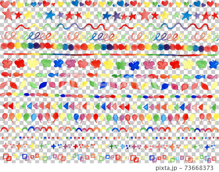 Iridescent border set of watercolors 73668373