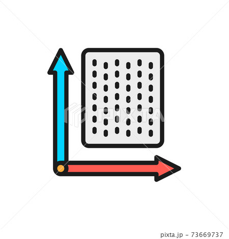 Flexible mattress, elastic material, comfort flat color line icon. Flexible mattress, elastic material, comfort flat color line icon. 73669737