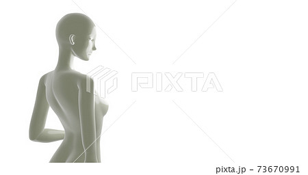 女性型マネキンの後ろ姿 3dcgレンダリングのイラスト素材