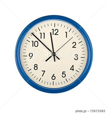 Blue wall clock face isolated on white Blue wall clock face isolated on white 73672085