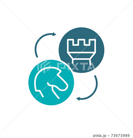 Knight and rook chess exchange colored icon. Board game, table entertainment symbol Knight and rook chess exchange colored icon. Board game, table entertainment symbol 73673989