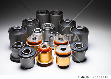 A complete set of suspension bushings for an SUV car. Car chassis spare parts. 73674318