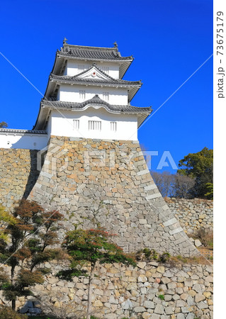 【兵庫県】晴天下の明石城（巽櫓） 73675179