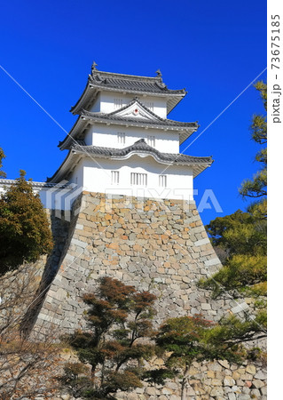【兵庫県】晴天下の明石城（巽櫓） 73675185