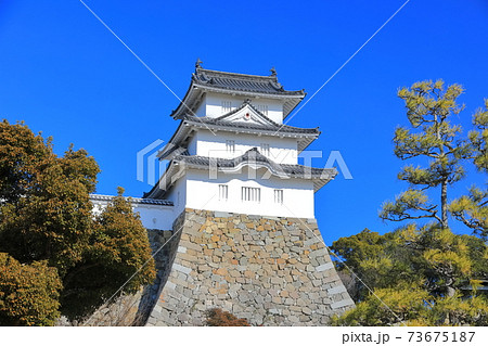 【兵庫県】晴天下の明石城（巽櫓） 73675187