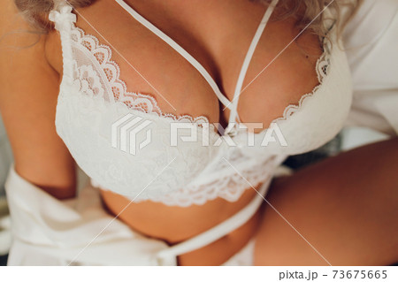 Close-up of sexy breasts in bra. Woman's - Stock Photo [109298337] -  PIXTA