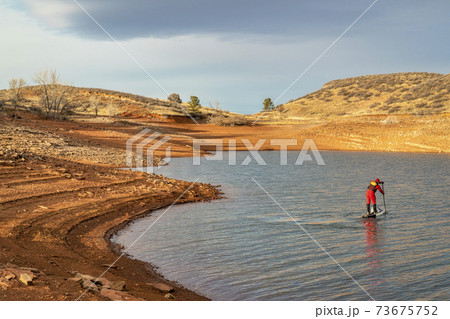 winter stand up paddling in Colorado 73675752