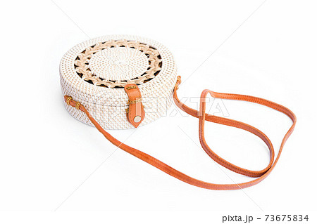 Handbag from Ratan on a white background. Bali style Handbag from Ratan on a white background. Bali style 73675834