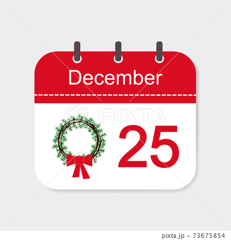Calendar icon December with Christmas decor Calendar icon December with Christmas decor 73675854