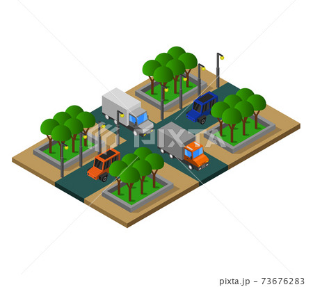 isometric road junction 73676283