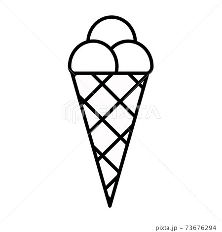 Outline ice cream isolated on white background. Coloring page. Outline ice cream isolated on white background. Coloring page. 73676294
