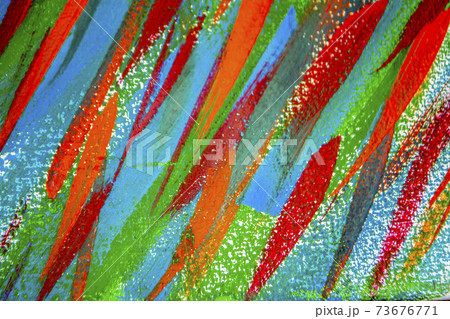 Bright varied background of colored lines of brush strokes made with paint 73676771