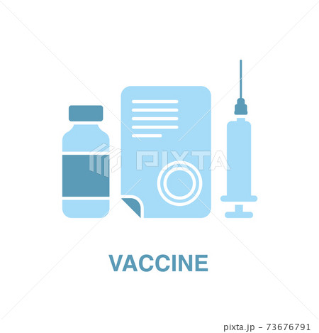 Medical icon. Vial with vaccine and medicine. Prescription or license. Injection Medical icon. Vial with vaccine and medicine. Prescription or license. Injection 73676791