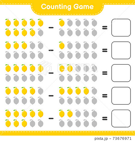 Counting game, count the number of Lemon and write the result. Educational children game, printable worksheet, vector illustration 73676971