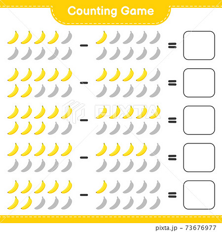 Counting game, count the number of Banana and write the result. Educational children game, printable worksheet, vector illustration Counting game, count the number of Banana and write the result. Educational children game, printable worksheet, vector illustration 73676977