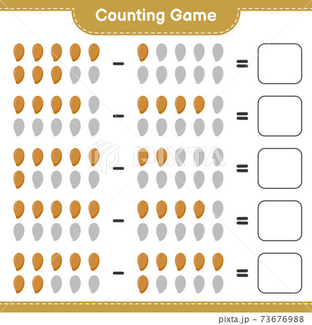 Counting game, count the number of Zapote and write the result. Educational children game, printable worksheet, vector illustration Counting game, count the number of Zapote and write the result. Educational children game, printable worksheet, vector illustration 73676988