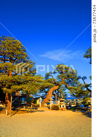 滋賀県大津市の浮御堂の風景、琵琶湖、大津市、近江八景【1月】 滋賀県大津市の浮御堂の風景、琵琶湖、大津市、近江八景【1月】 73677454