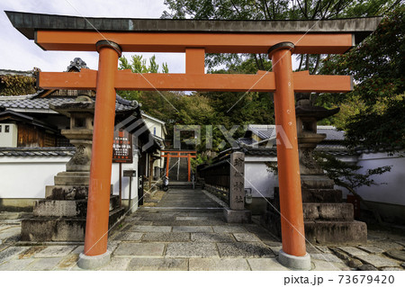 瑜伽神社　鳥居　奈良県奈良市 73679420