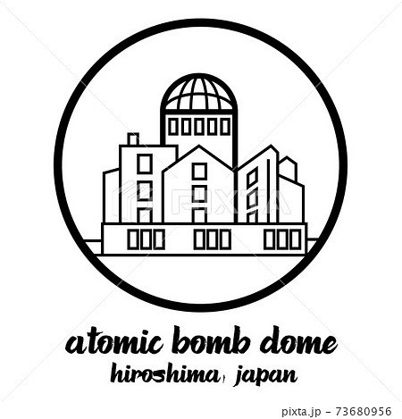 Circle icon line atomic bome dome. vector illustration Circle icon line atomic bome dome. vector illustration 73680956