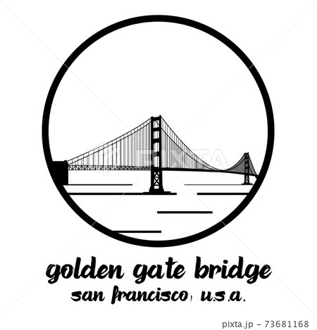Circle Icon Golden Gate Bridge. vector illustration 73681168