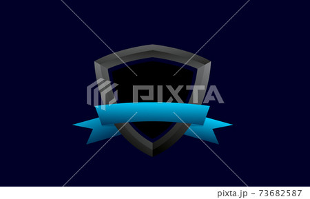 modern 3d shield or badge blue modern logo symbol icon vector graphic design 73682587