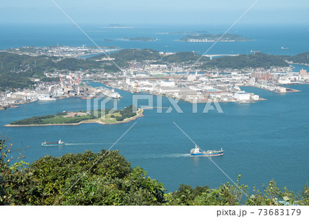 風頭から眺めた関門海峡の景色 風頭から眺めた関門海峡の景色 73683179