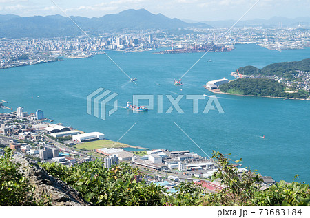 風頭から眺めた関門海峡の景色 73683184