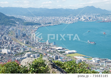 風頭から眺めた関門海峡の景色 風頭から眺めた関門海峡の景色 73683185