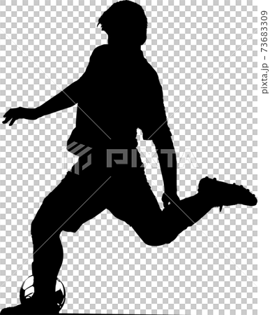 Silhouette of a soccer player kicking 73683309
