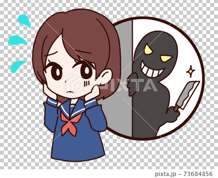 女の子と犯罪者のイラスト素材