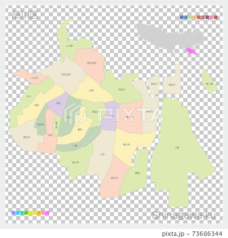 品川区・Shinagawa-ku・色分け（東京都） 73686344