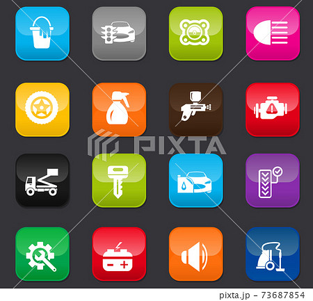 Car shop icons set 73687854