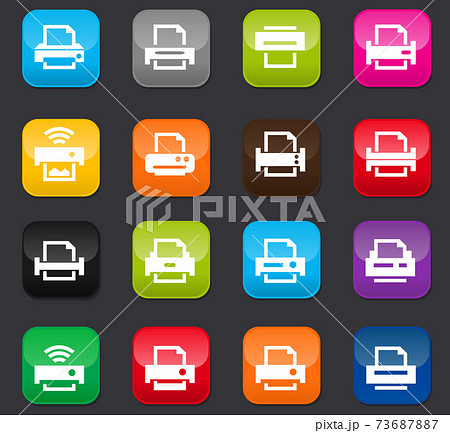 Print icons set Print icons set 73687887