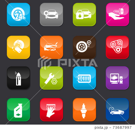 Car shop icons set 73687997