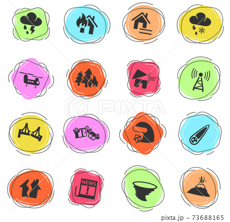 natural disasters icon set natural disasters icon set 73688165