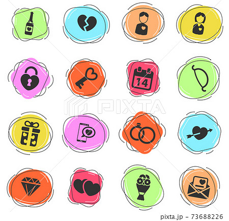 Valentines day simply icons 73688226