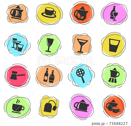 utensils for beverages icon set 73688227