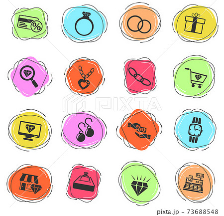 jewerly store icon set jewerly store icon set 73688548