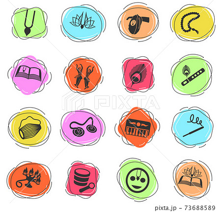 hare krishna icon set 73688589