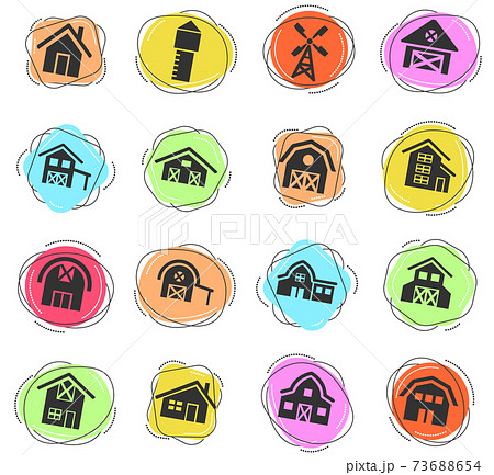 farm building icon set 73688654