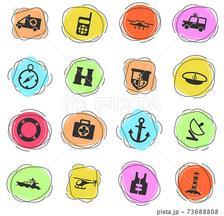 coastguard icon set 73688808