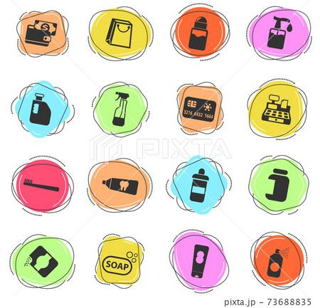 chemicals store icon set 73688835