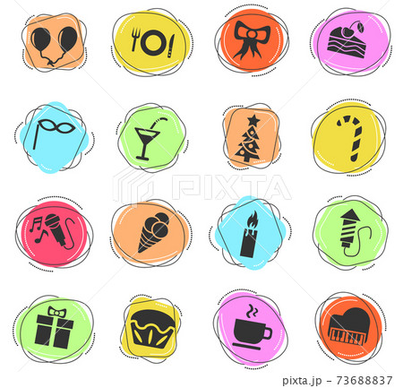 celebration icon set 73688837