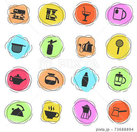utensils for beverages icon set 73688894