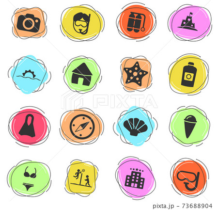 Beach simply icons 73688904